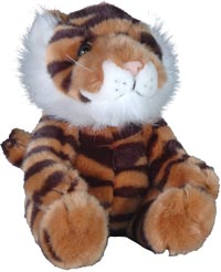 Sitting plush stuffed tiger